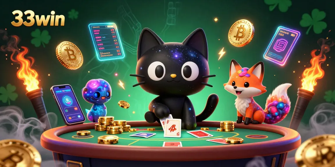 Experience the thrill of 33win with a cosmic casino featuring captivating characters and vibrant gaming elements.