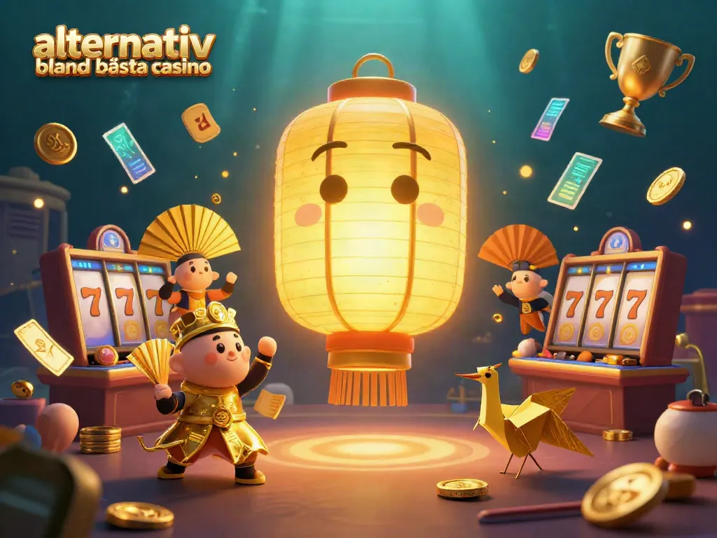 Spela på alternativ bland bästa casino med gyllene lanterna och underhållande spelkaraktärer.