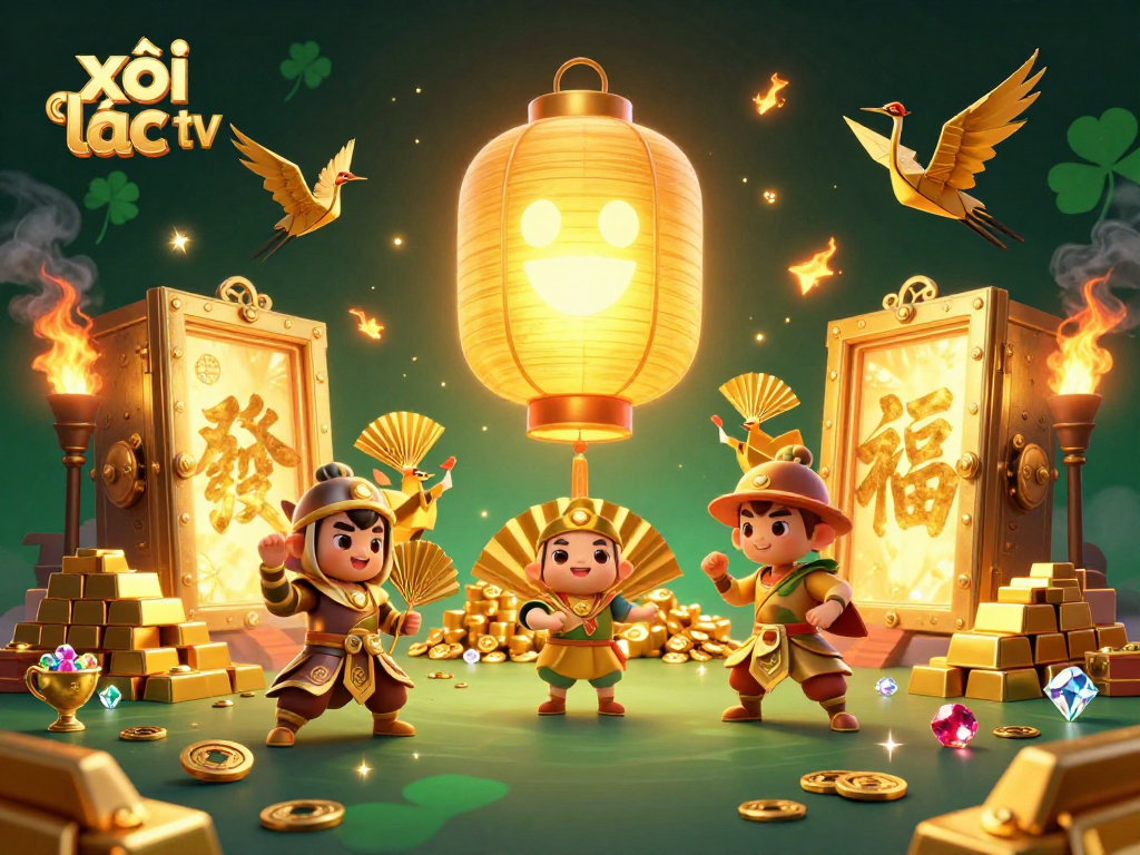 xôi lạc tv illuminates the night market casino with golden lantern spirit and treasure galore.