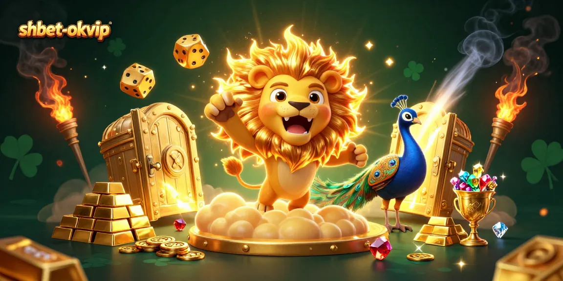 Engage with thrilling games at shbet-okvip with vibrant treasures and energetic characters symbolizing luck.