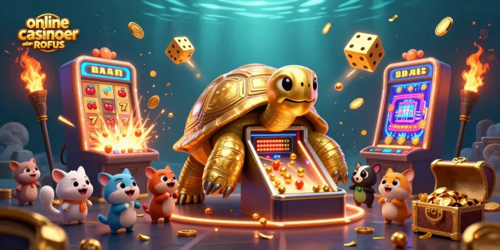 Experience vibrant gaming with online casinoer uden ROFUS featuring enchanting golden characters and dynamic slot action.