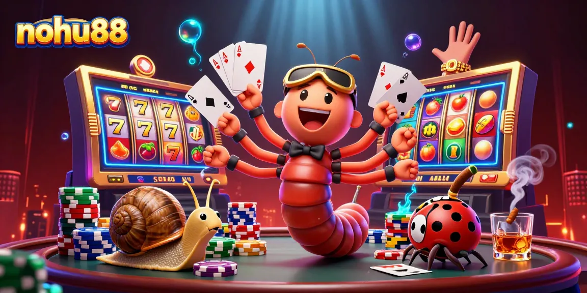 Nohu88 opens up exciting slots and jackpot opportunities with a vivid casino scene illustration.
