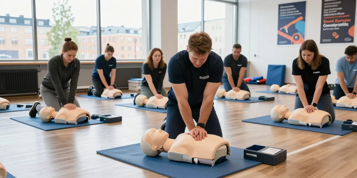 Praktisk HLR kurs Stockholm med certifierade instruktörer och engagerade deltagare.