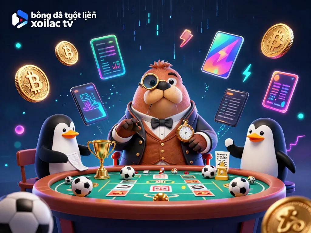 bóng đá trực tuyến xoilac tv showcases a thrilling underwater sports betting scene with engaging characters and vibrant 3D elements.