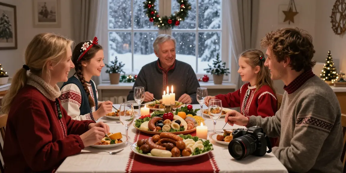 Recept klassiskt julbord med festliga rätter och vinteratmosfär.